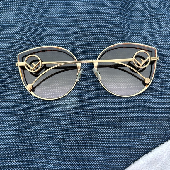 Fendi Metal Acetate F is Fendi FF Cat Eye Sunglasses 0290/S Gold - Picture 2 of 4